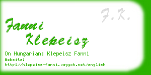 fanni klepeisz business card